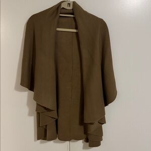 New Look Olive Brown Draped Open-Front Wrap/Poncho